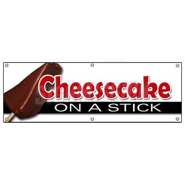 CHEESECAKE ON A STICK BANNER SIGN frozen cheese cake pop stick chocolate